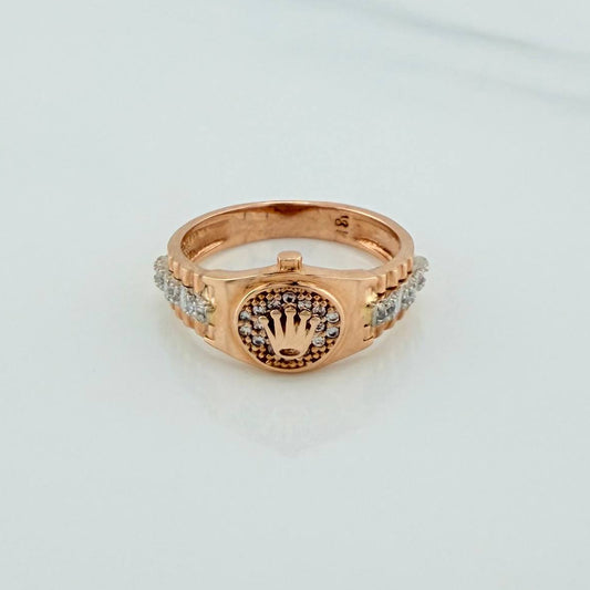 Crown Strap Ring 4.5gr / T7 1/4 / Two-Tone White Rose Gold 18K &