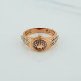 Anillo Correa Corona 4.5gr / T7 1/4 / Dos Oros Blanco Rosa 18K &