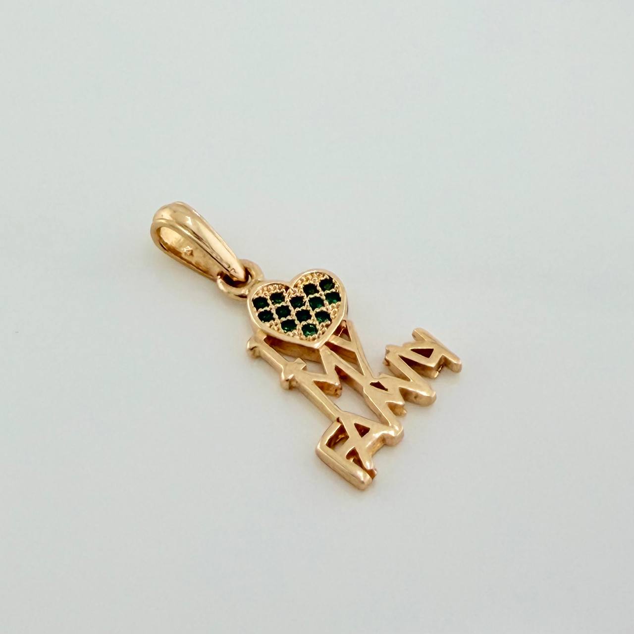 Heart Letters Pendant 1.6gr / 1 in / Yellow Gold 18K &