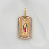 Dije Virgen de Guadalupe 7.05g / 1 1/2 in Dos Oros Amarillo Blanco 18K