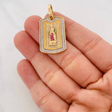 Dije Virgen de Guadalupe 7.05g / 1 1/2 in Dos Oros Amarillo Blanco 18K