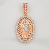Dije Virgen de Guadalupe 4.3g / 1 1/2 in Dos Oros Blanco Rosa 18K