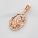 Dije Virgen de Guadalupe 4.3g / 1 1/2 in Dos Oros Blanco Rosa 18K