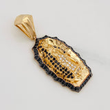 Pendant Virgin of Guadalupe 5.55g / 1 1/2 in Two Golds Black Yellow 18K