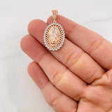 Dije Virgen de Guadalupe 4.3g / 1 1/2 in Dos Oros Blanco Rosa 18K