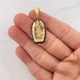 Pendant Virgin of Guadalupe 5.55g / 1 1/2 in Two Golds Black Yellow 18K