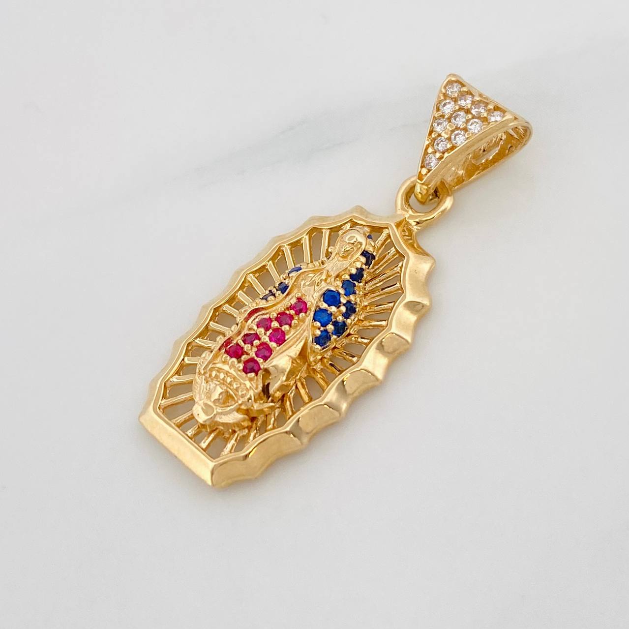 Pendant Virgin of Guadalupe 3g / 1 1/4 in Yellow Gold 18K