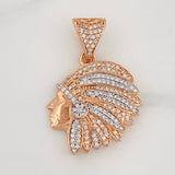 Dije Indio 7.05g / 1 1/2 in Dos Oros Blanco Rosa 18K