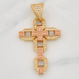 Pendant Cross 6.5g / 1 1/2 in Three Golds 18K