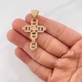 Pendant Cross 6.5g / 1 1/2 in Three Golds 18K