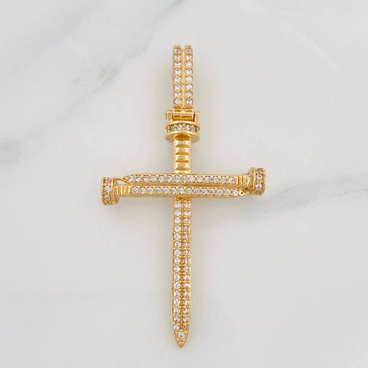 Dije Cruz Clavo 4.15g / 1 3/4 in Oro Amarillo 18K