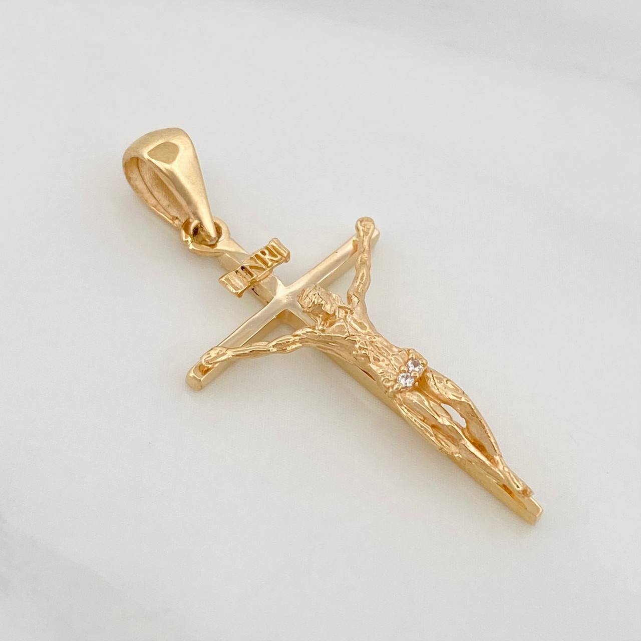 Dije Cruz Cristo 2.35g / 1 1/4 in Oro Amarillo 18K
