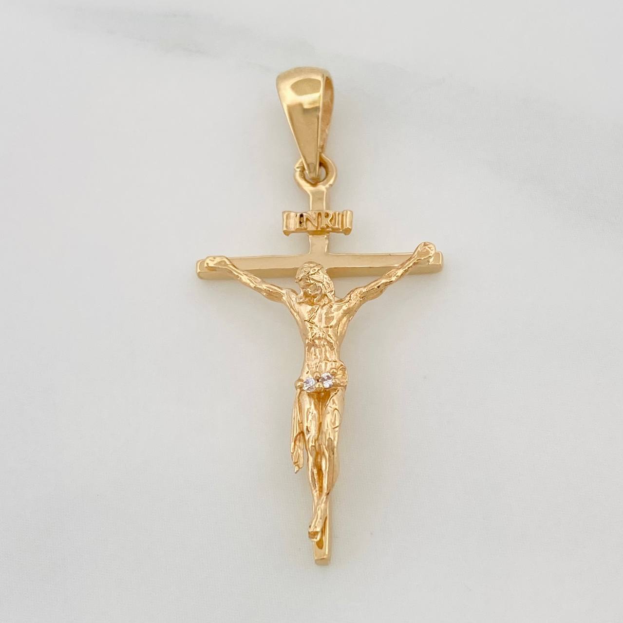 Dije Cruz Cristo 2.35g / 1 1/4 in Oro Amarillo 18K
