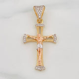 Dije Cruz Cristo 2.9g / 1 1/2 in Tres Oros 18K