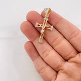 Dije Cruz Cristo 2.9g / 1 1/2 in Tres Oros 18K