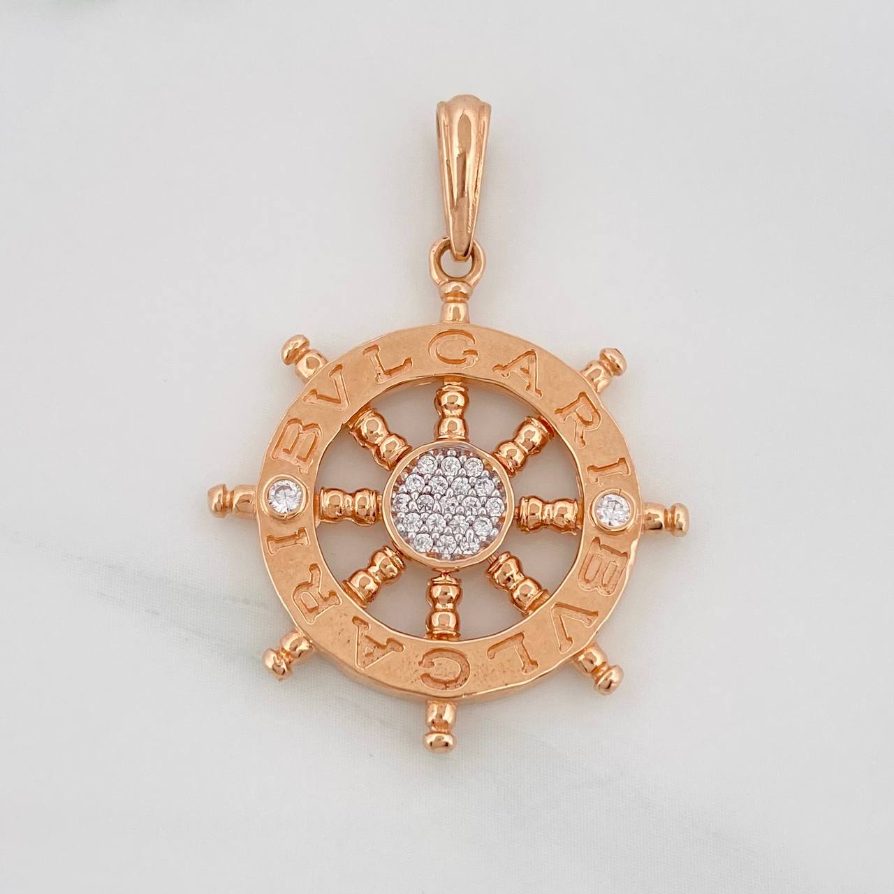 Dije Timon Bv 4.55g / 1 1/2 in Dos Oros Blanco Rosa 18K