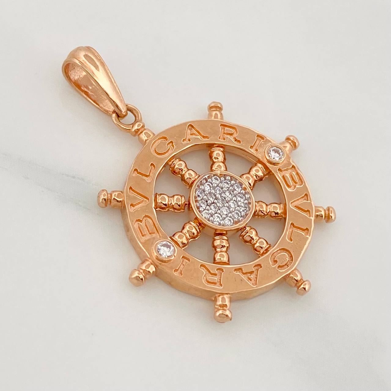 Dije Timon Bv 4.55g / 1 1/2 in Dos Oros Blanco Rosa 18K