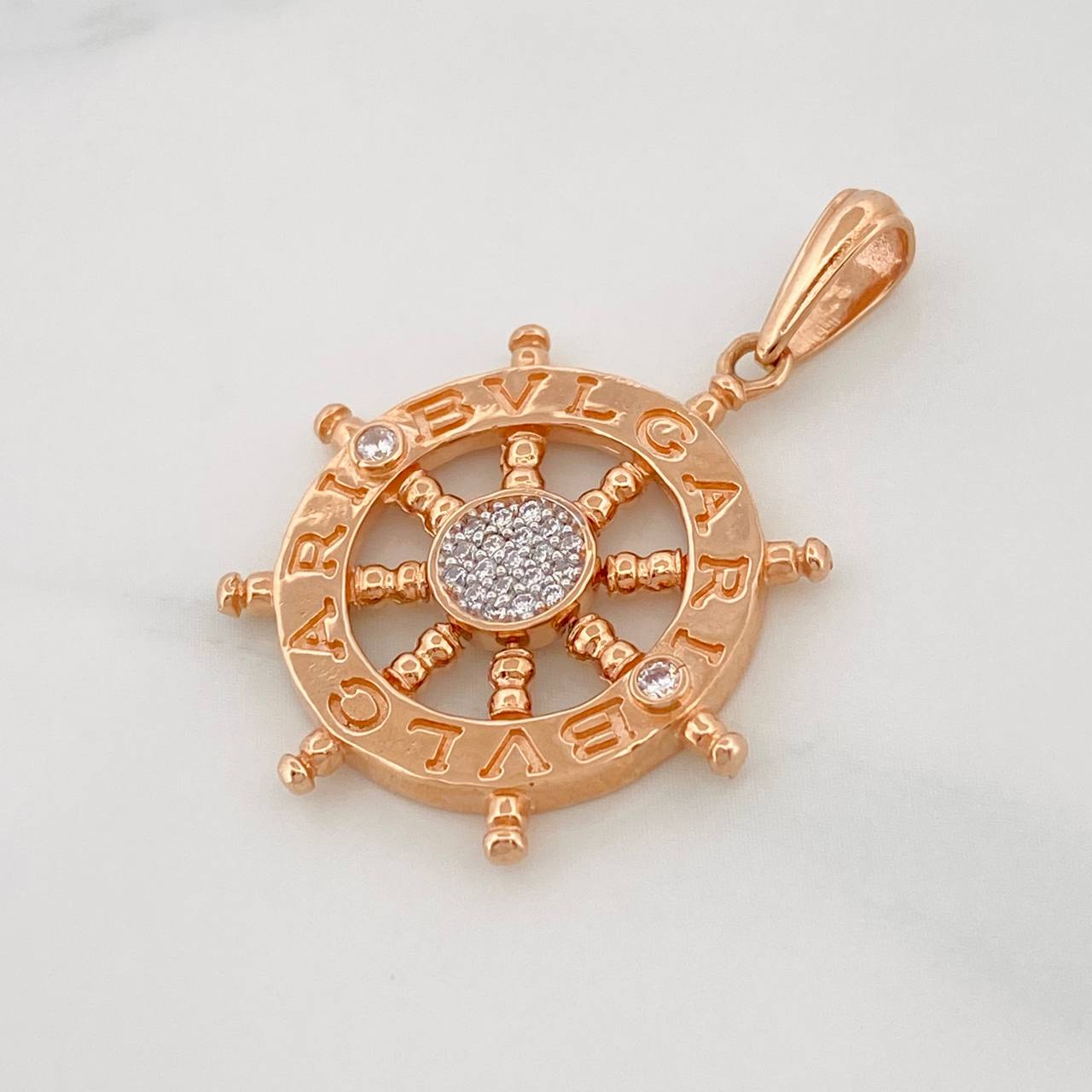Dije Timon Bv 4.55g / 1 1/2 in Dos Oros Blanco Rosa 18K