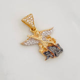 Pendant Saint Michael Archangel 3.4g / 1 in Three-Tone Gold 18K