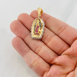 Pendant Virgin of Guadalupe 5.65g / 1 1/2 in Two-Tone Yellow White Gold 18K