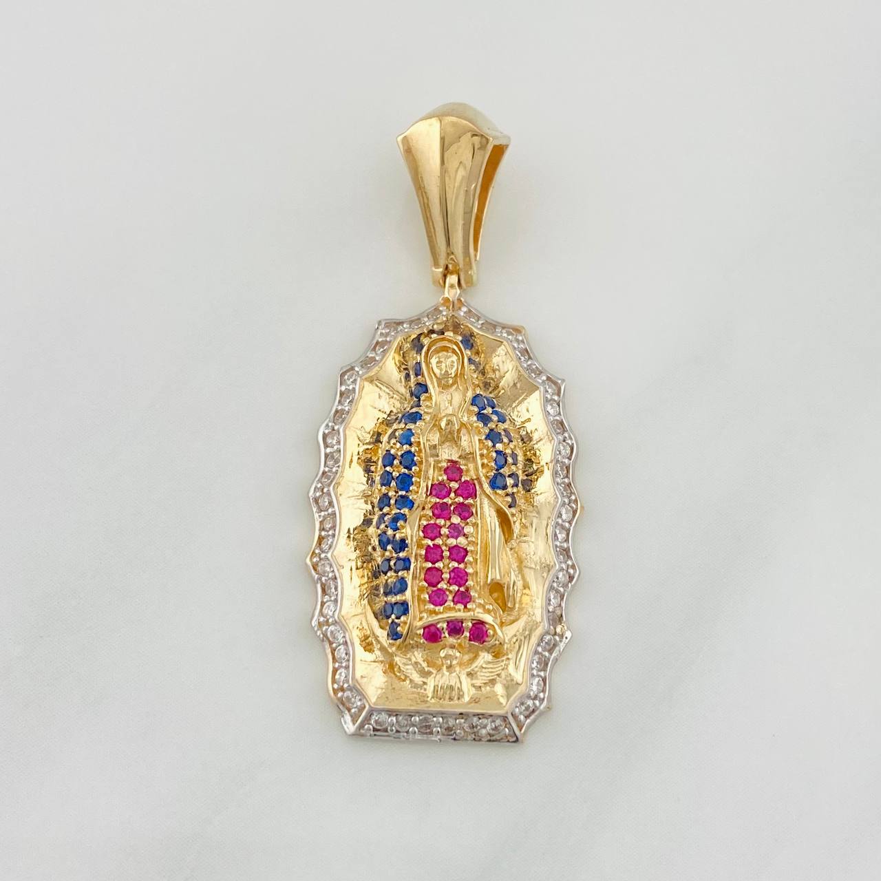 Pendant Virgin of Guadalupe 5.65g / 1 1/2 in Two-Tone Yellow White Gold 18K