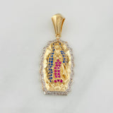 Pendant Virgin of Guadalupe 5.65g / 1 1/2 in Two-Tone Yellow White Gold 18K