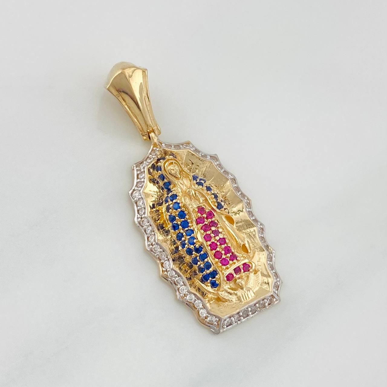 Pendant Virgin of Guadalupe 5.65g / 1 1/2 in Two-Tone Yellow White Gold 18K