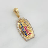 Pendant Virgin of Guadalupe 5.65g / 1 1/2 in Two-Tone Yellow White Gold 18K