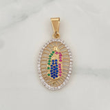 Dije Virgen de Guadalupe 2.55g / 1 1/2 in Dos Oros Amarillo Blanco 18K