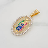 Dije Virgen de Guadalupe 2.55g / 1 1/2 in Dos Oros Amarillo Blanco 18K