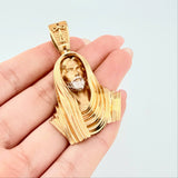 Dije Rostro De Cristo 22.85gr / 2 in / Dos Oros Amarillo Blanco 18K ©