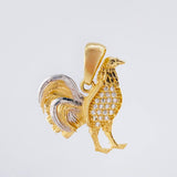 Dije Gallo 2.55gr / 1 in / Dos Oros Amarillo Blanco 18K ©