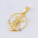 Pendant Braided Anchor Cross 2.1gr / 1 in / Two Golds Yellow White 18K ©