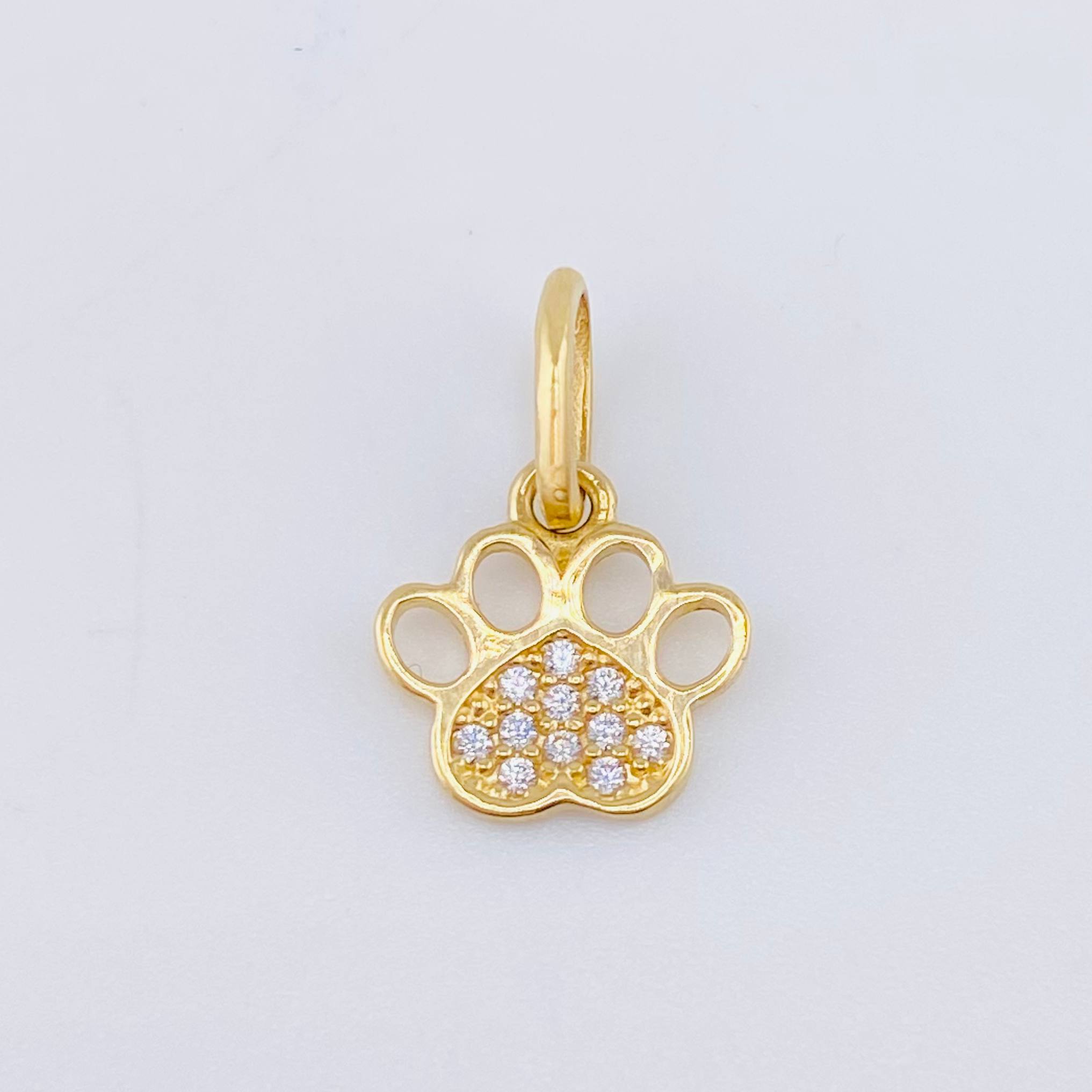 Pendant Paw Print 0.7gr / 1/2 in / Yellow Gold 18K ©