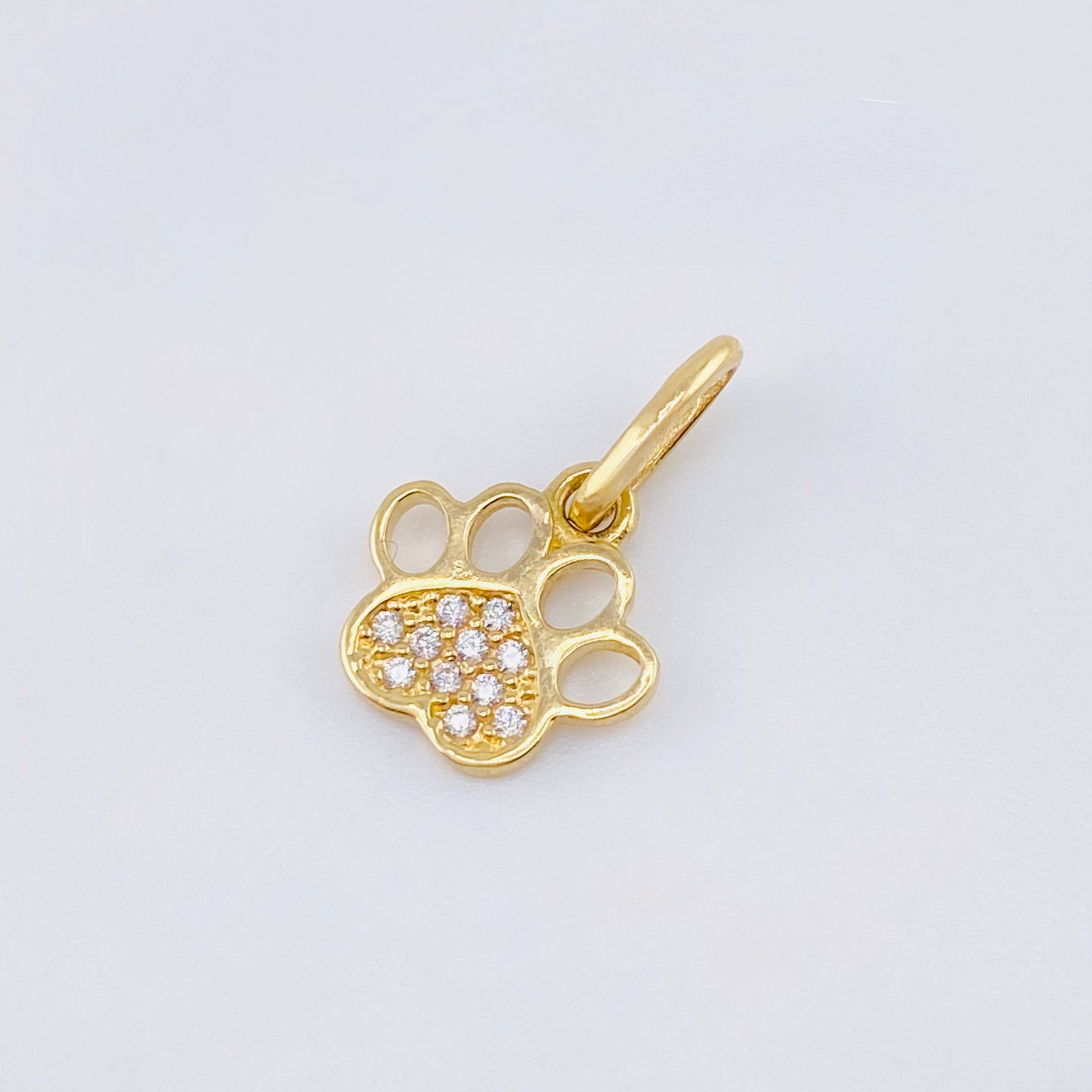 Pendant Paw Print 0.7gr / 1/2 in / Yellow Gold 18K ©