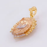 Dije Jesus Aureola Rayada 7.75gr / 1 1/2 in / Tres Oros 18K *