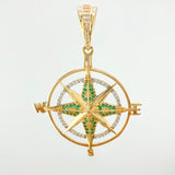 Compass Cardinal Star Pendant 5.9gr / 2 in / 18K Yellow Gold *