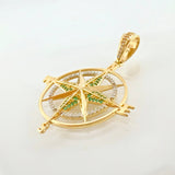 Compass Cardinal Star Pendant 5.9gr / 2 in / 18K Yellow Gold *