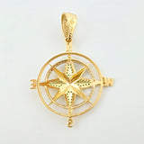 Compass Cardinal Star Pendant 5.9gr / 2 in / 18K Yellow Gold *