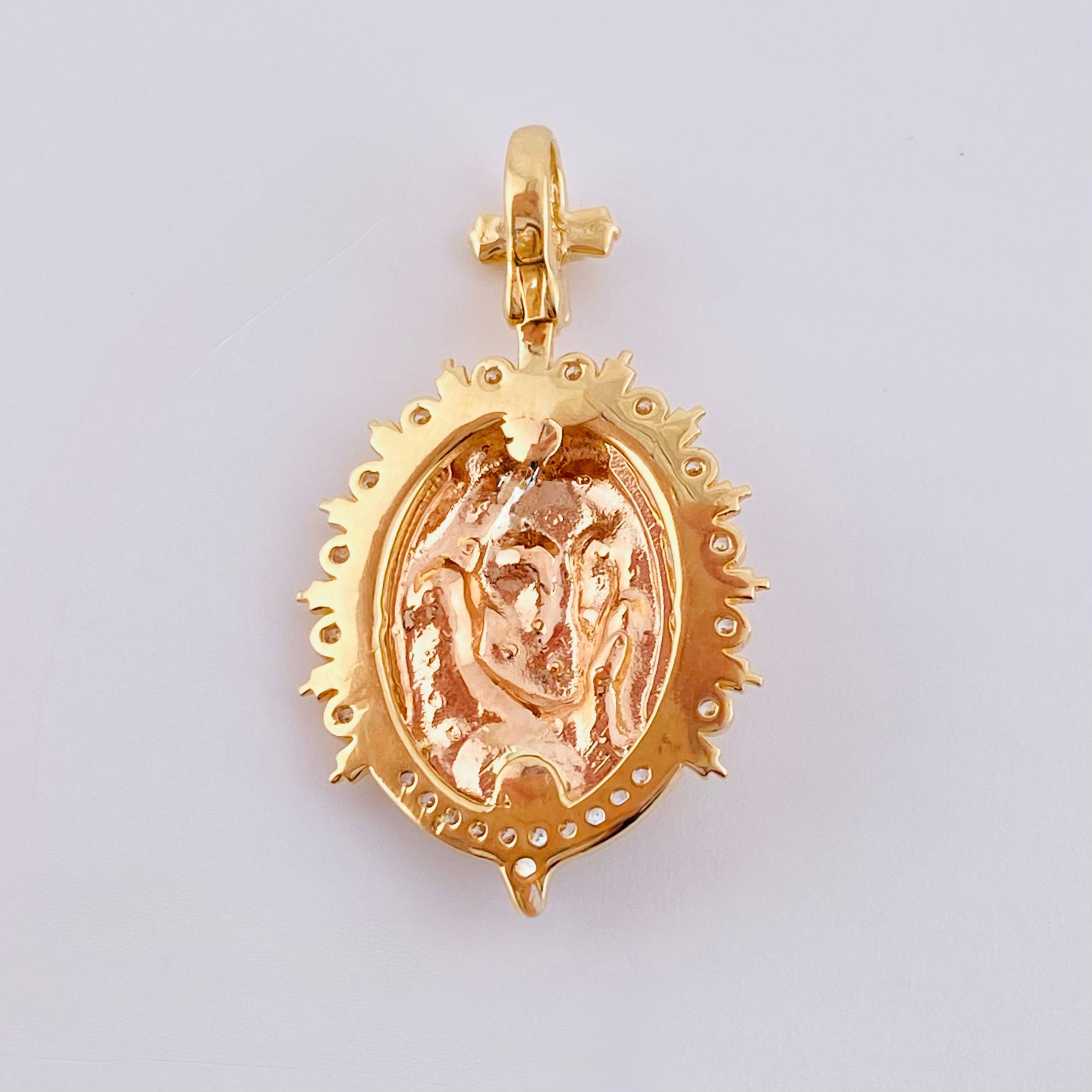 Dije Jesus Aureola Rayada 4.2gr / 1 in / Tres Oros 18K *