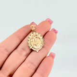 Dije Jesus Aureola Rayada 4gr / 1 1/4 in / Oro Amarillo 18K *