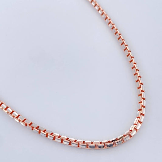 Cadena Veneciana 31.95gr / 27 1/2 in / Dos Oros Blanco Rosa +3 18K &