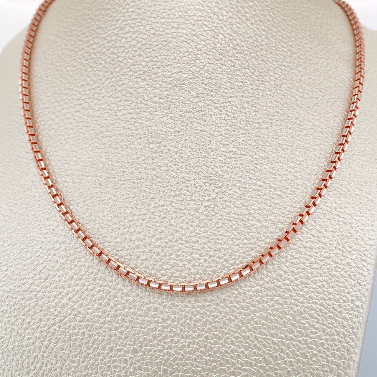 Cadena Veneciana 31.95gr / 27 1/2 in / Dos Oros Blanco Rosa +3 18K &