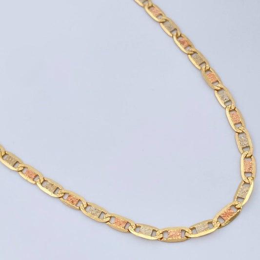 Cadena Escalera Plana 5.7gr / 20 in / Tres Oros +3 18K &