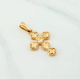 Dije Cruz Trebol 2.35 g / 1 1/4 in Oro Amarillo 18K