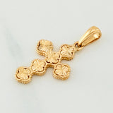 Dije Cruz Trebol 2.35 g / 1 1/4 in Oro Amarillo 18K