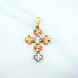 Pendant Cross Clover 4.5 g / 1 1/2 in Three Golds 18K