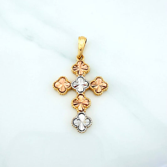 Dije Cruz Trebol 4.5 g / 1 1/2 in Tres Oros 18K