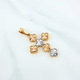 Pendant Cross Clover 4.5 g / 1 1/2 in Three Golds 18K