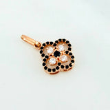 Dije Trebol Doble 1.55 g / 3/4 in Oro Rosa 18K